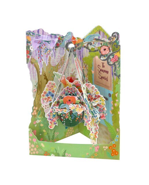Cartão Swing Cards Cesto de Flores - Verde Verde / Roxo-1
