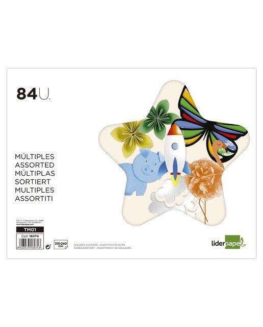 Imagen 0 de Bloc Trabajos Manuales Liderpapel Múltiple 240x315mm 84 Hojas Colores Surtidos