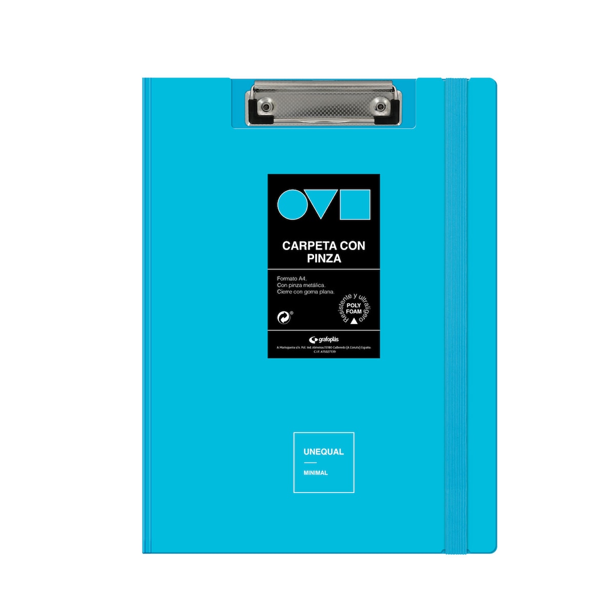 Carpeta A4 con pinza. Unequal mínimal. Grafoplás. Surtido. 10