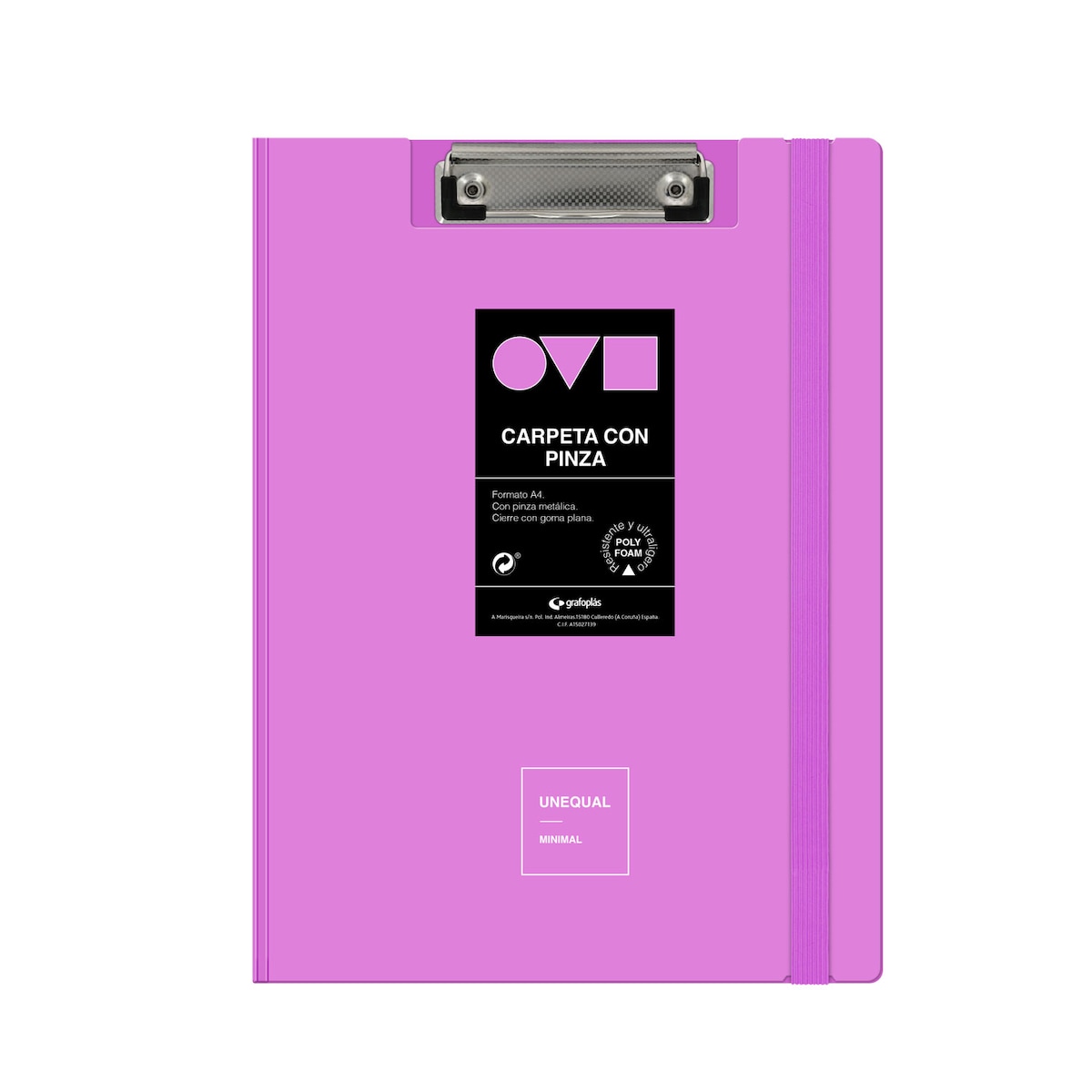 Carpeta A4 con pinza. Unequal mínimal. Grafoplás. Surtido. 18