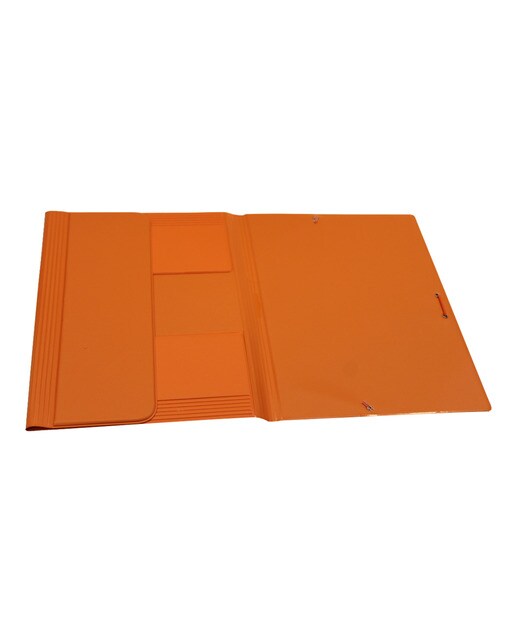 Pasta Fólio de Abas PVC com Elásticos laranja Saro 1