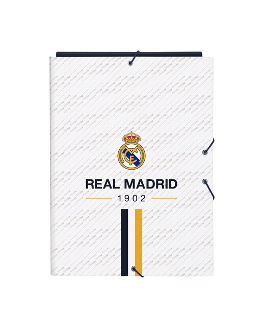Imagem 0 de Pasta de Cartão Fólio com Elásticos e Abas Real Madrid - Branco