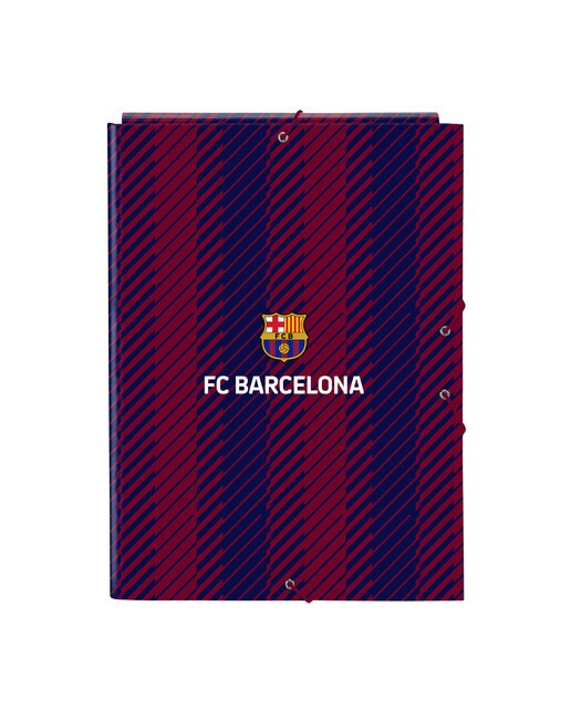 Imagem 0 de Pasta de cartolina azul-marinho e castanha do F.C. Barcelona Safta com elásticos e abas