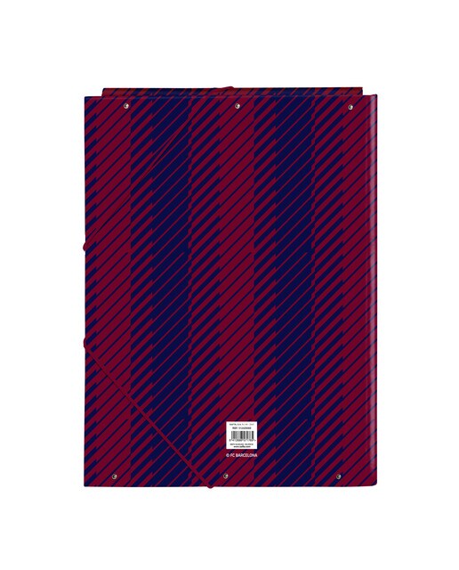 Pasta de cartolina azul-marinho e castanha do F.C. Barcelona Safta com elásticos e abas Azul / Grená-2