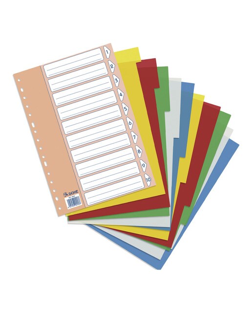 Imagen 0 de Separadores Folio 10 posiciones 5 colores Dohe