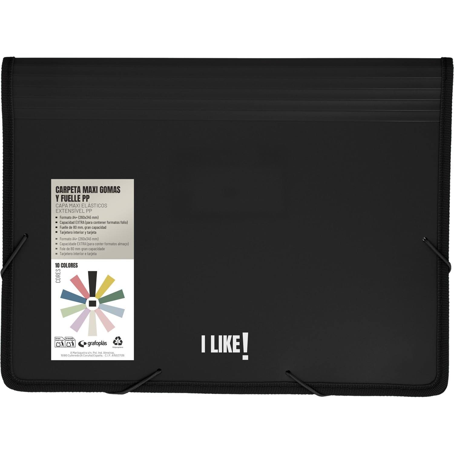 Carpeta de fundas polipropileno maxiplas con gomas y fuelle. A4+. Like. Grafoplás. Surtido. 2