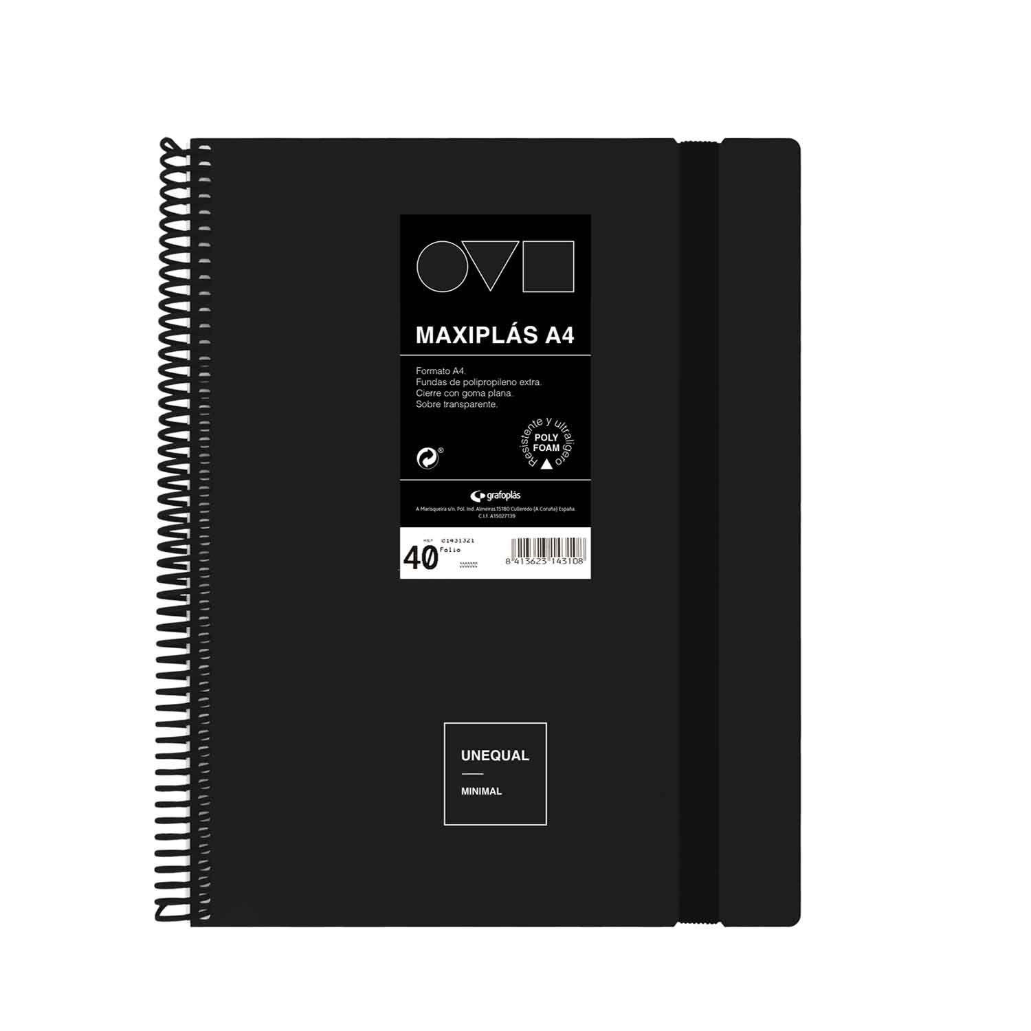 Carpeta de fundas Maxiplas 40 fundas. A4. Unequal Mínimal. Grafoplás. Surtido. 2