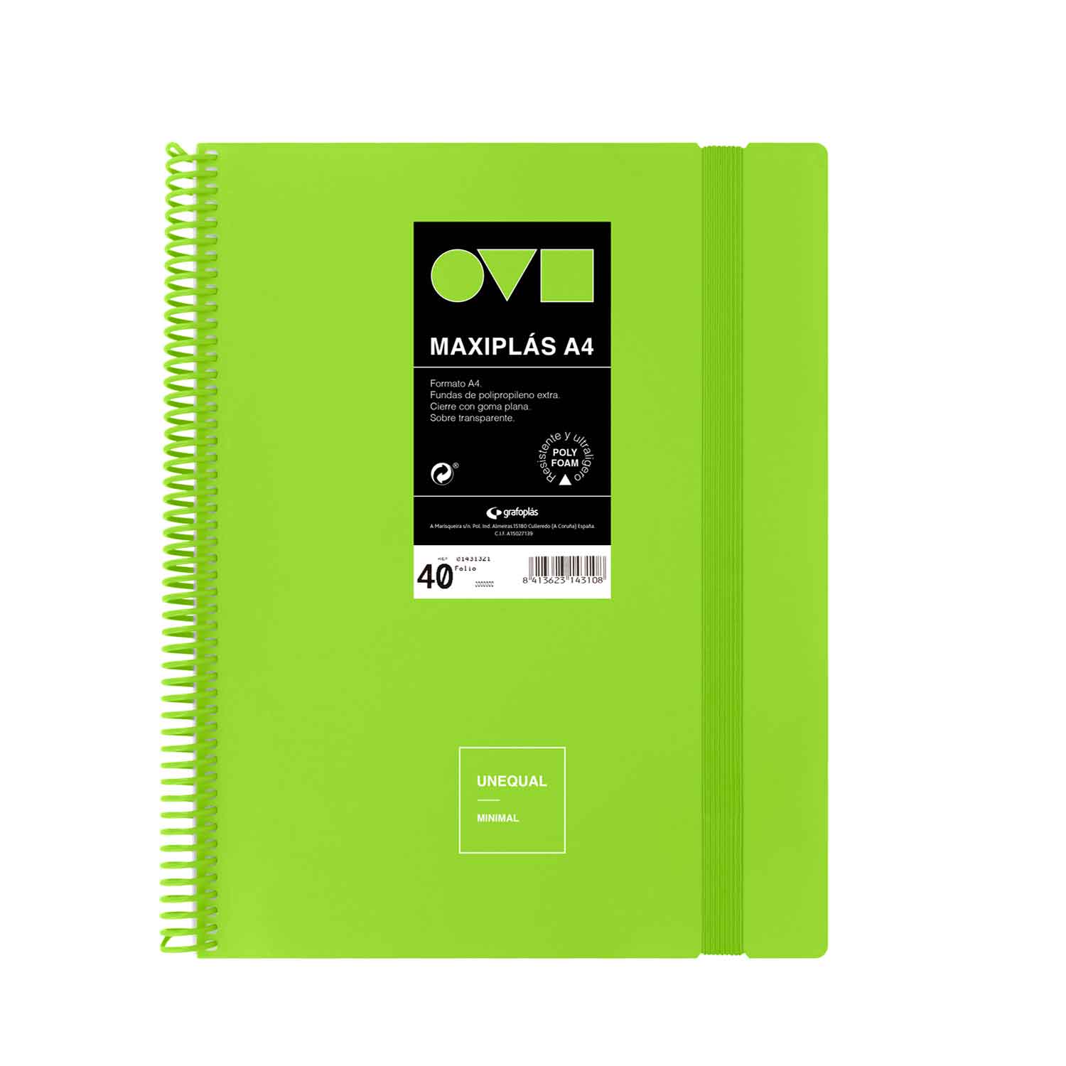 Carpeta de fundas Maxiplas 40 fundas. A4. Unequal Mínimal. Grafoplás. Surtido. 3