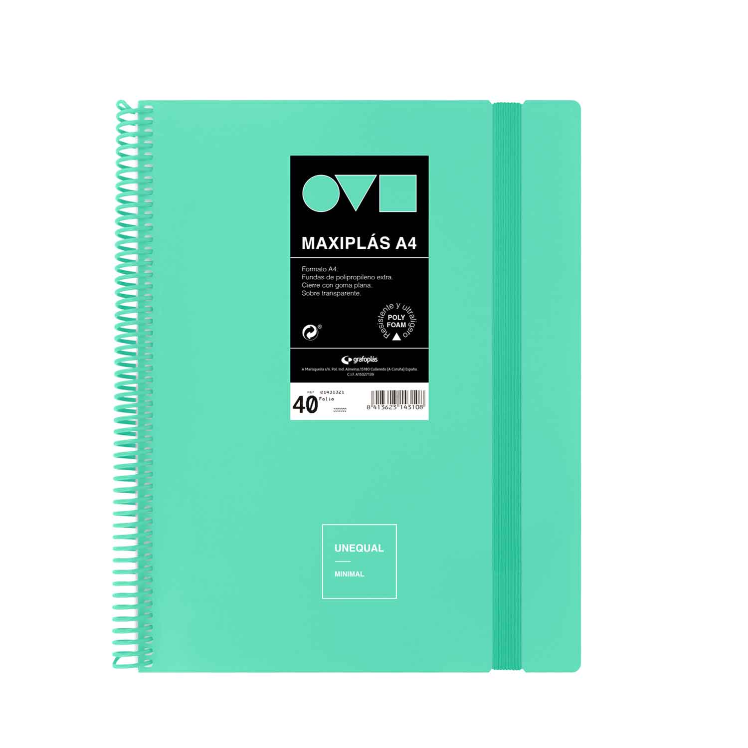 Carpeta de fundas Maxiplas 40 fundas. A4. Unequal Mínimal. Grafoplás. Surtido. 4