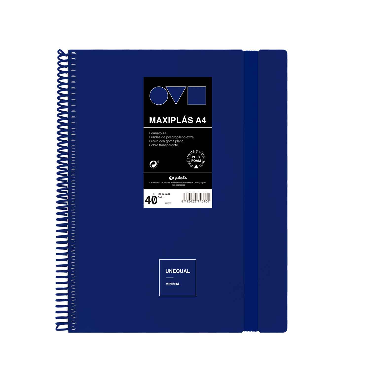 Carpeta de fundas Maxiplas 40 fundas. A4. Unequal Mínimal. Grafoplás. Surtido. 5