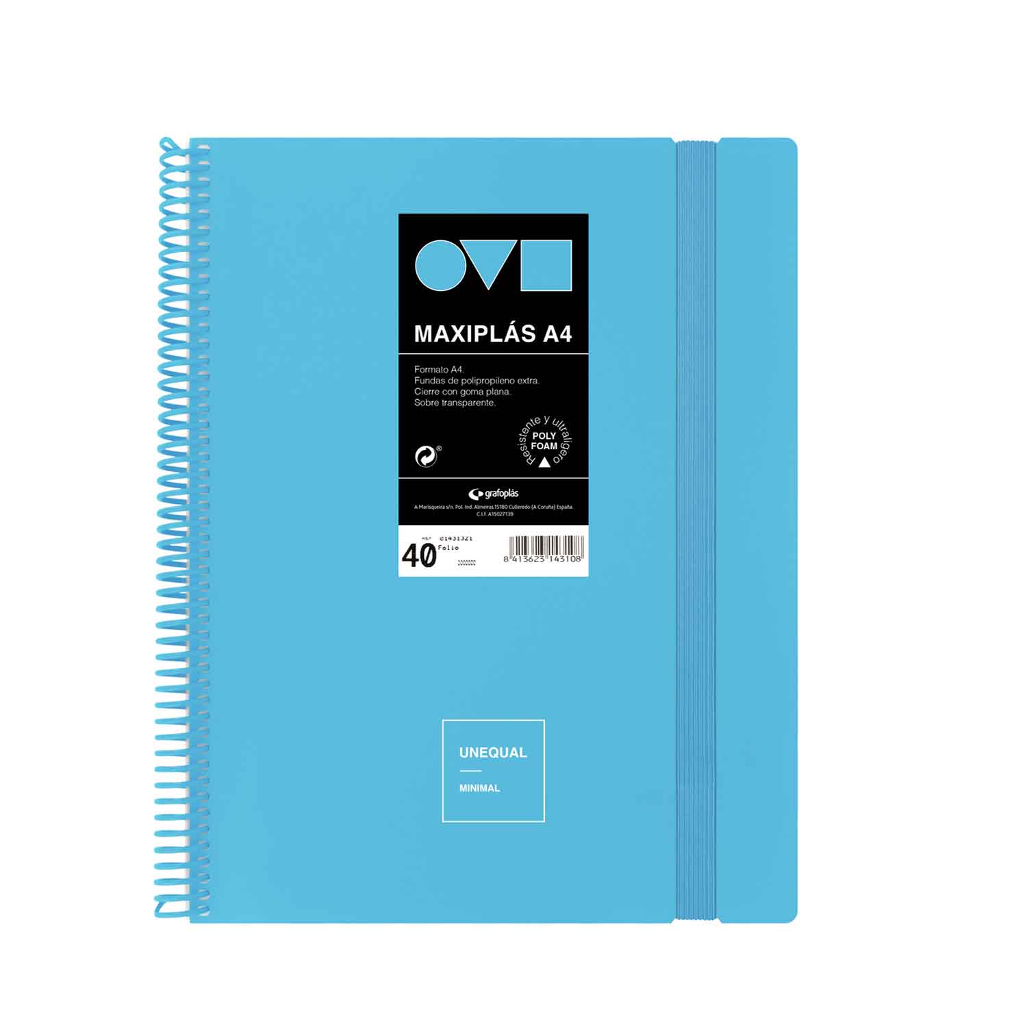 Carpeta de fundas Maxiplas 40 fundas. A4. Unequal Mínimal. Grafoplás. Surtido. 6