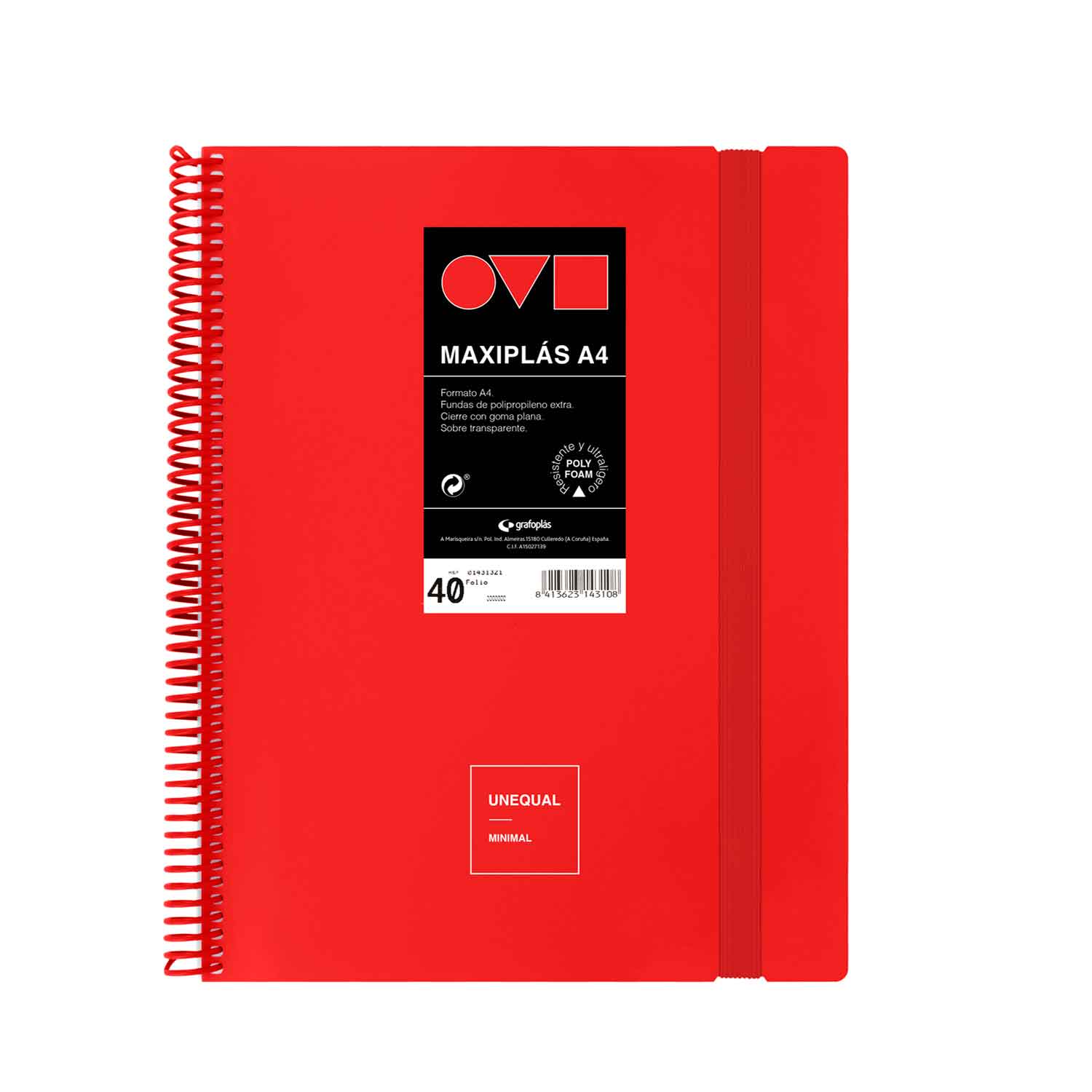 Carpeta de fundas Maxiplas 40 fundas. A4. Unequal Mínimal. Grafoplás. Surtido. 8