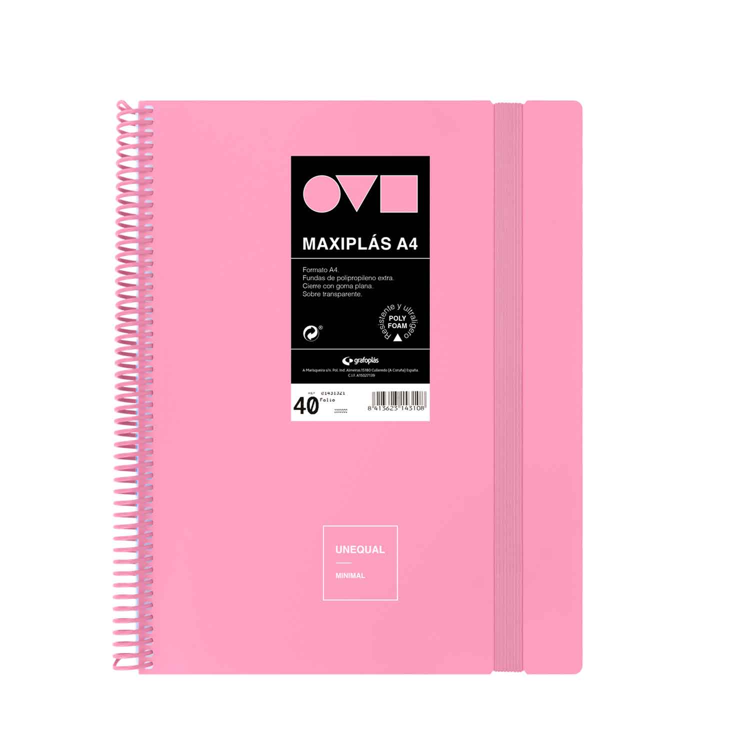 Carpeta de fundas Maxiplas 40 fundas. A4. Unequal Mínimal. Grafoplás. Surtido. 9