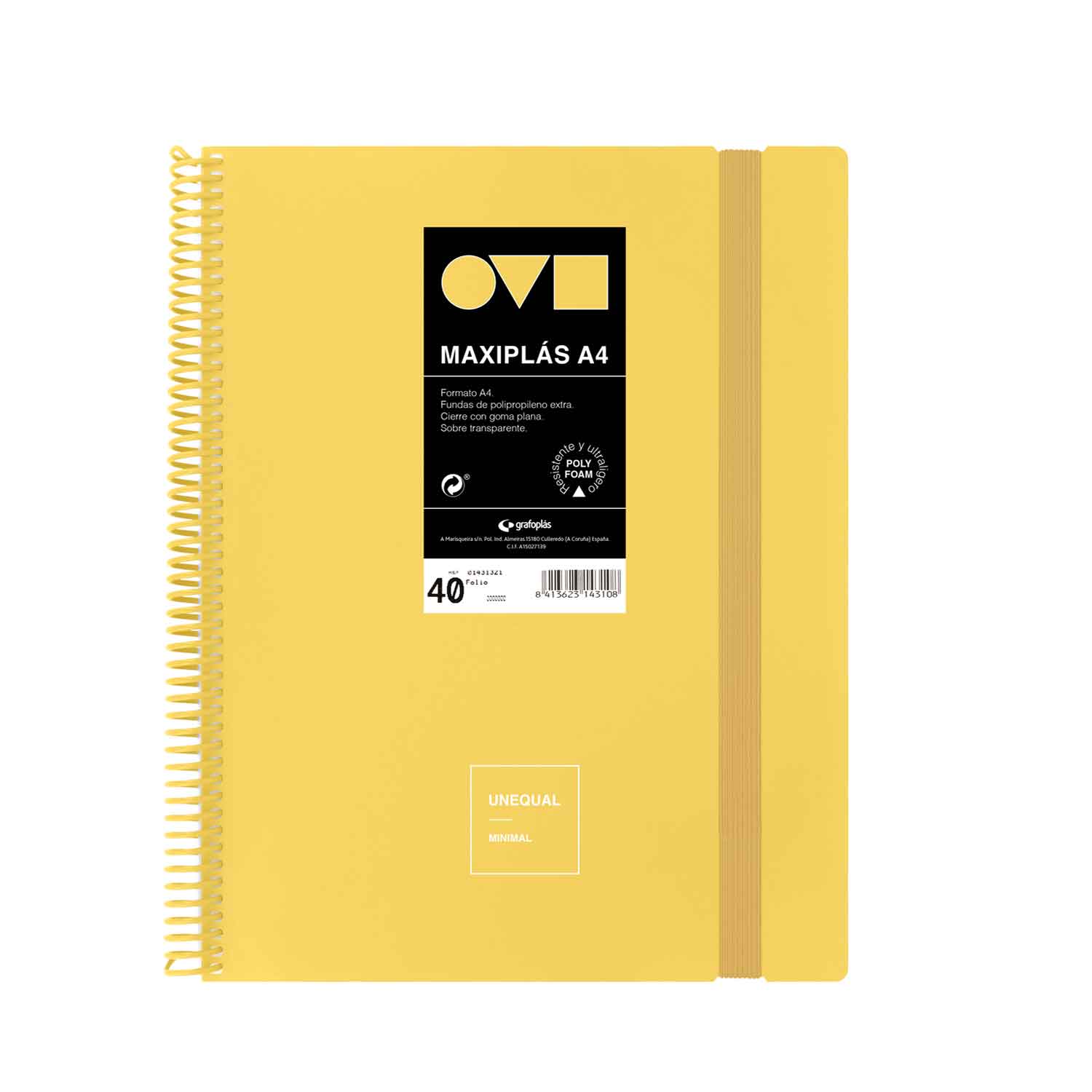 Carpeta de fundas Maxiplas 40 fundas. A4. Unequal Mínimal. Grafoplás. Surtido. 11