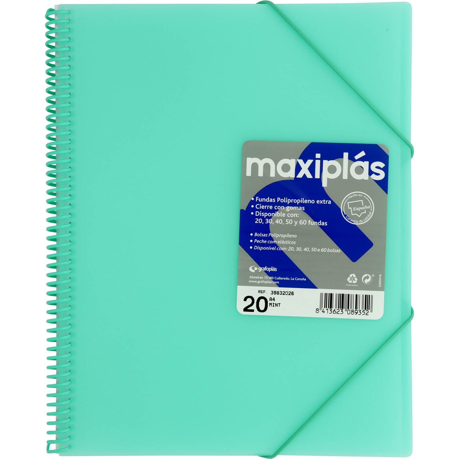 Carpeta 30 fundas maxiplás transparente A4. Grafoplás. Surtido. 4