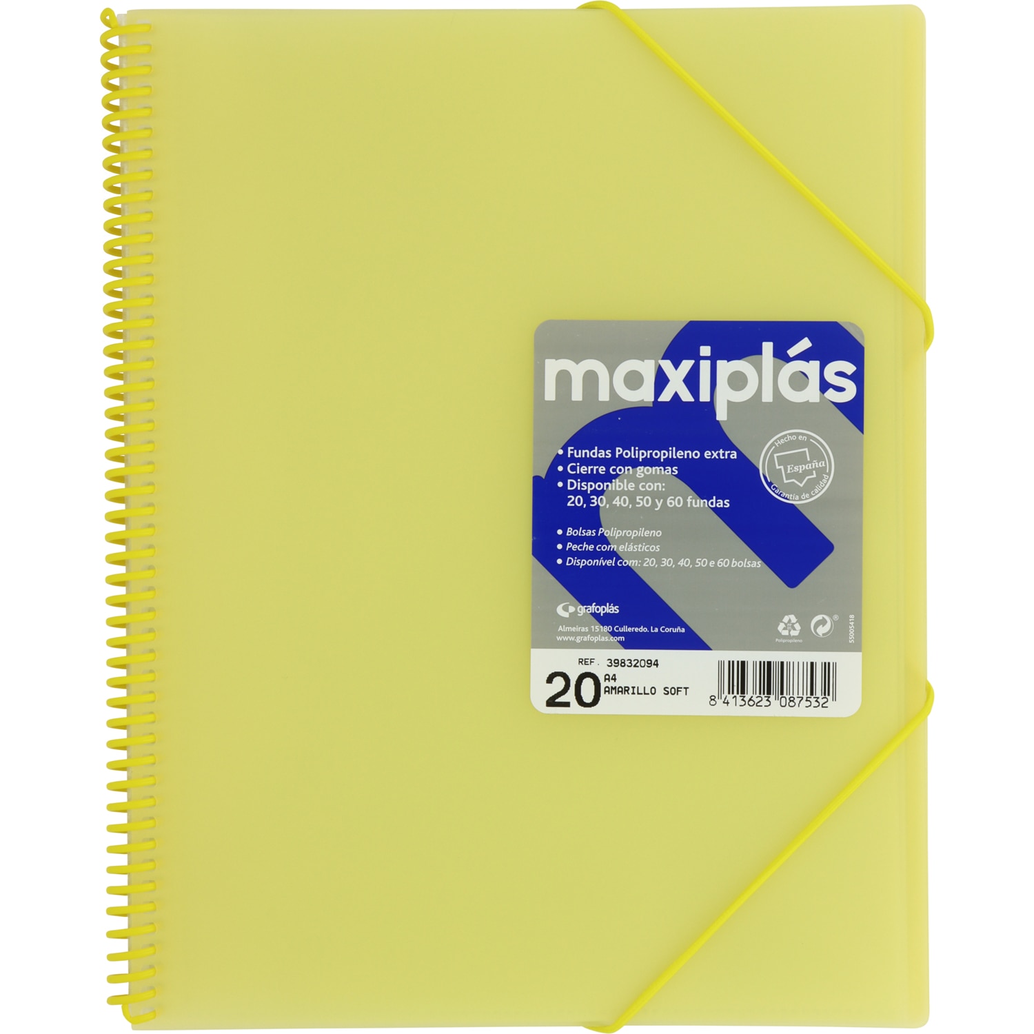 Carpeta 30 fundas maxiplás transparente A4. Grafoplás. Surtido. 13