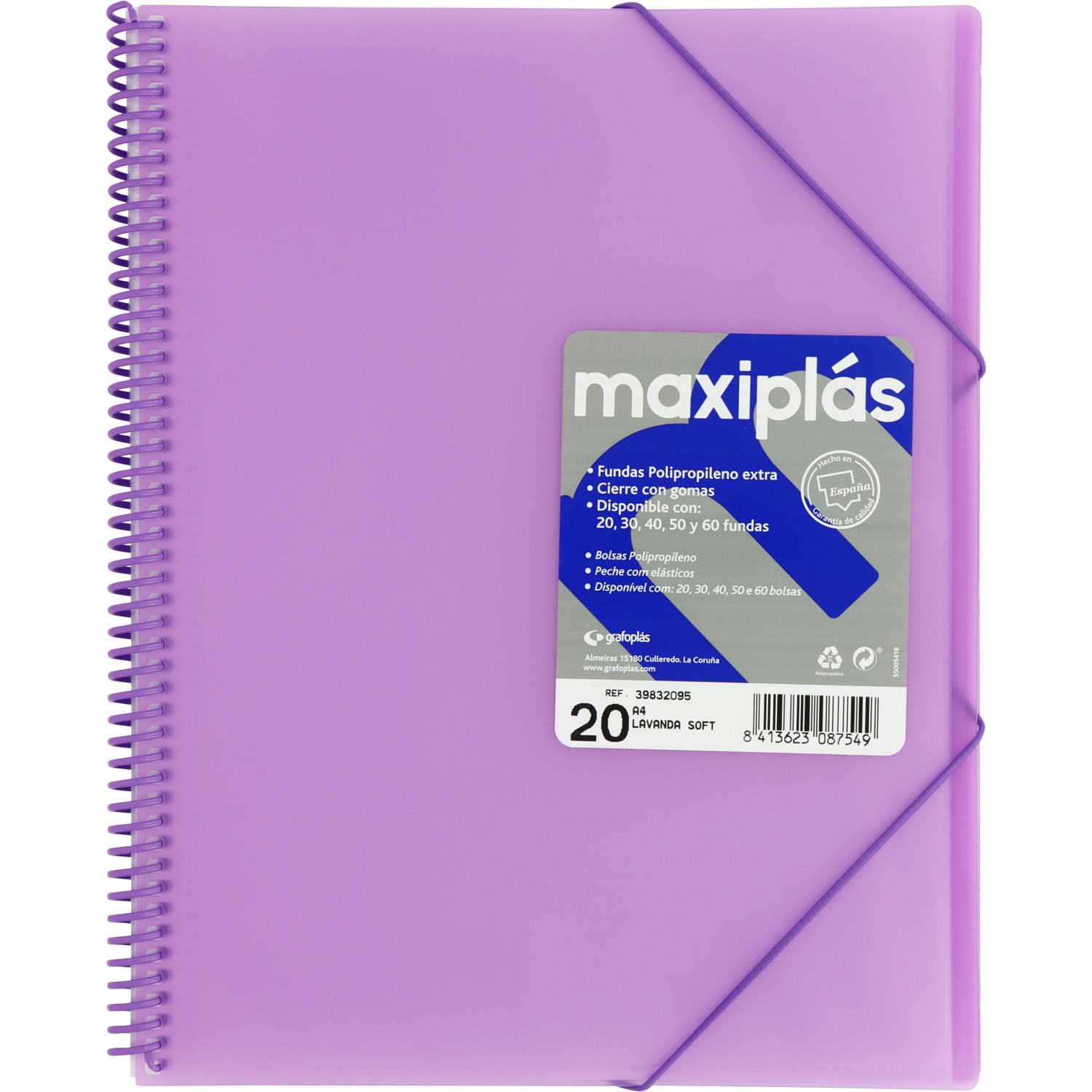 Carpeta 30 fundas maxiplás transparente A4. Grafoplás. Surtido. 14