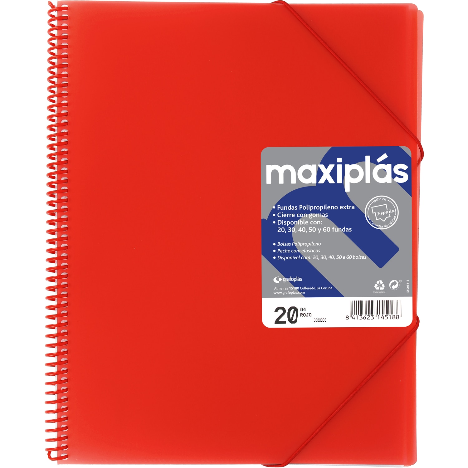 Carpeta 60 fundas maxiplás transparente A4. Grafoplás. Surtido. 7
