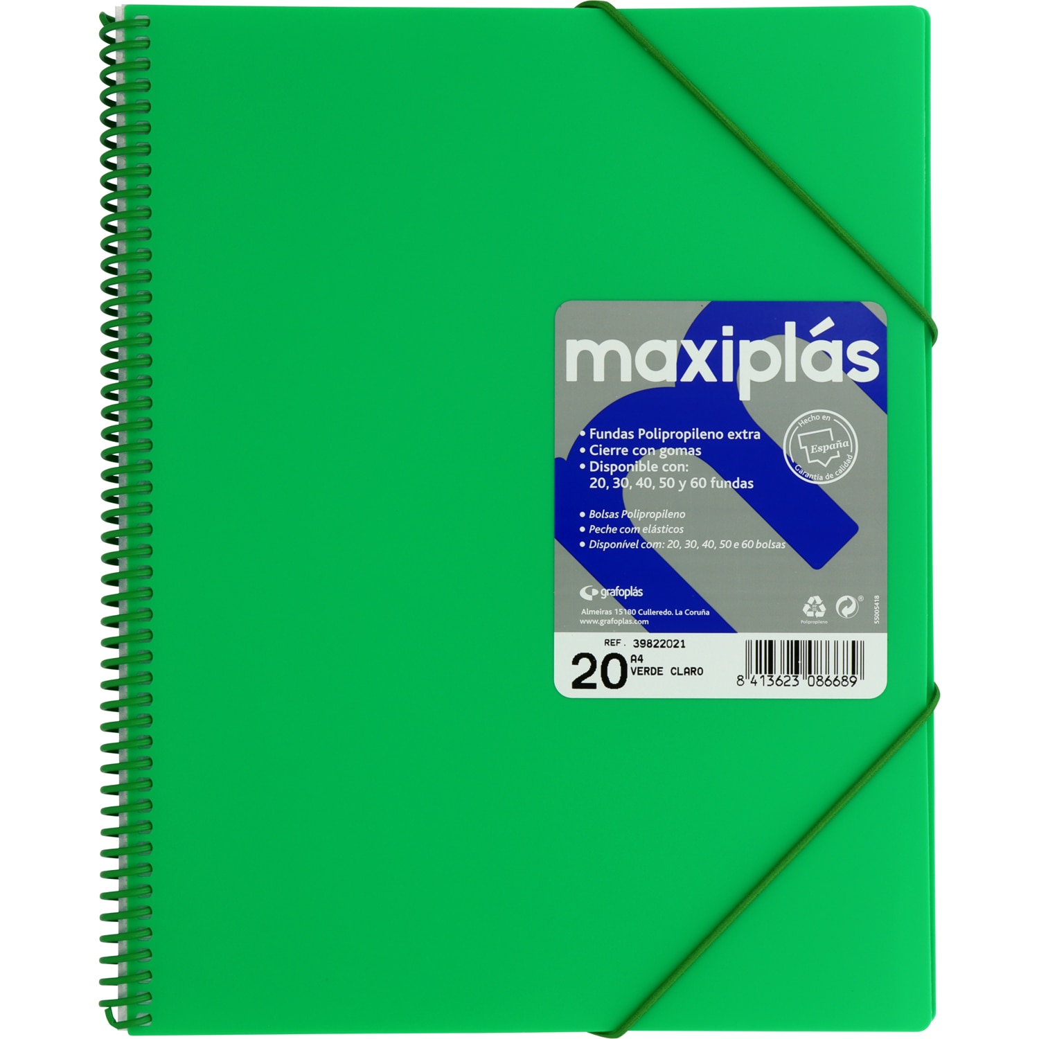 Carpeta 30 fundas maxiplas opaco A4. Grafoplás. Surtido. 2