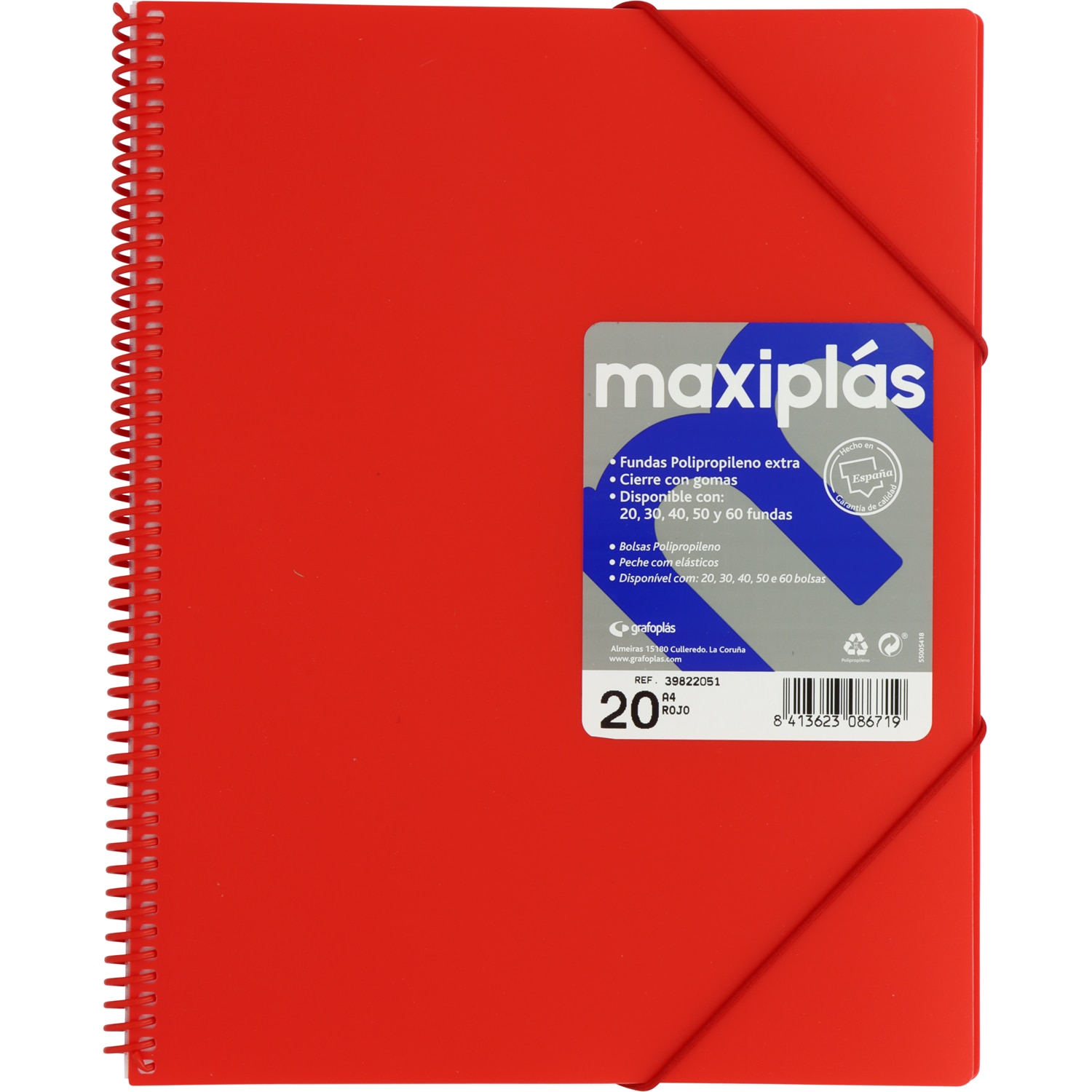 Carpeta 30 fundas maxiplas opaco A4. Grafoplás. Surtido. 5