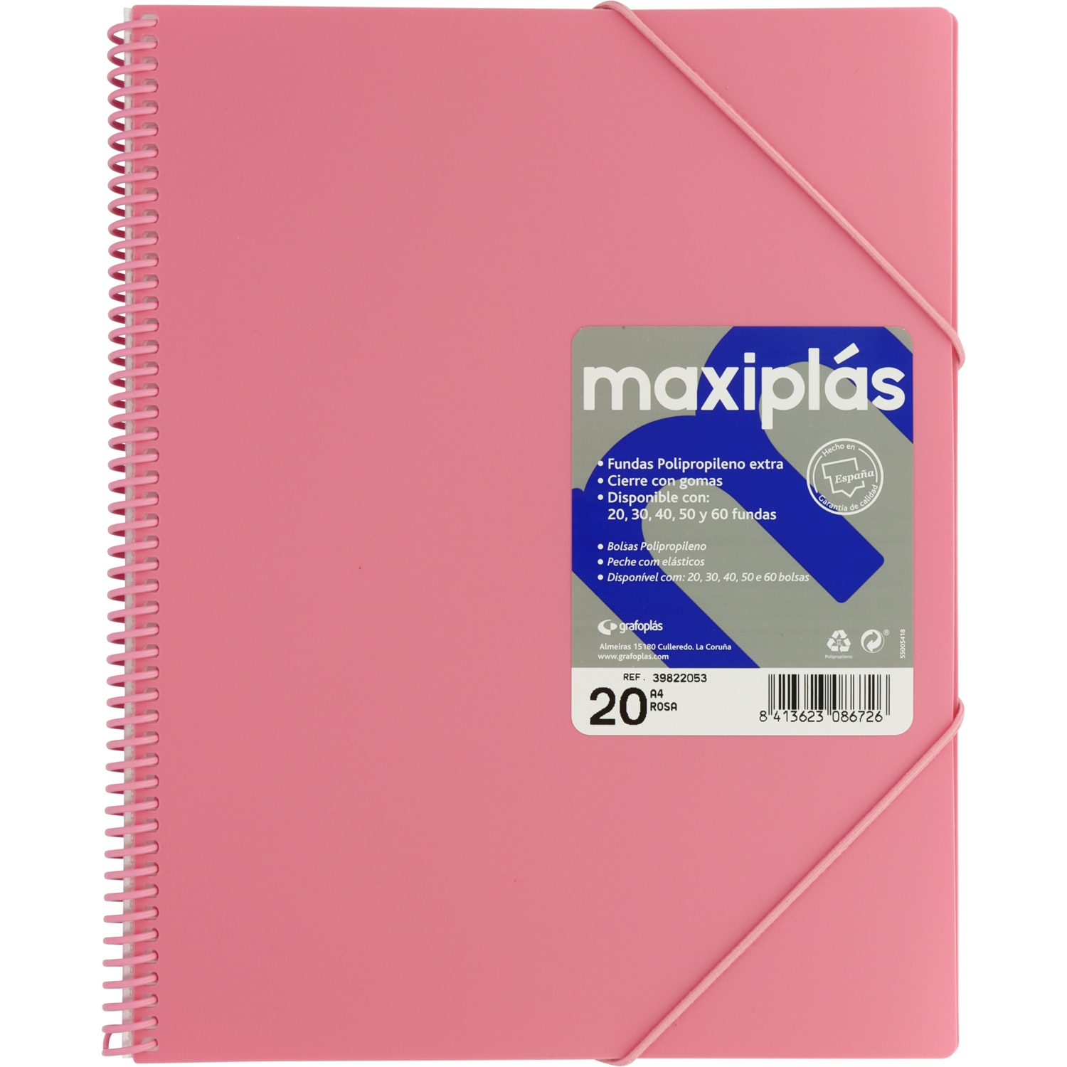Carpeta 30 fundas maxiplas opaco A4. Grafoplás. Surtido. 6