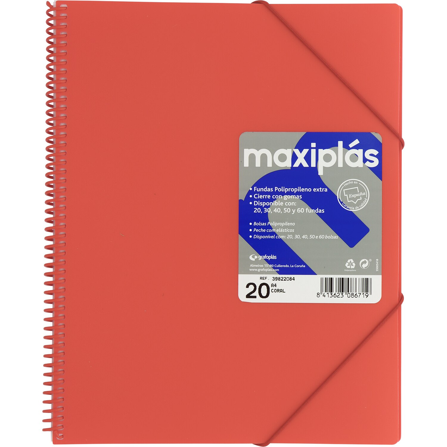 Carpeta 30 fundas maxiplas opaco A4. Grafoplás. Surtido. 8