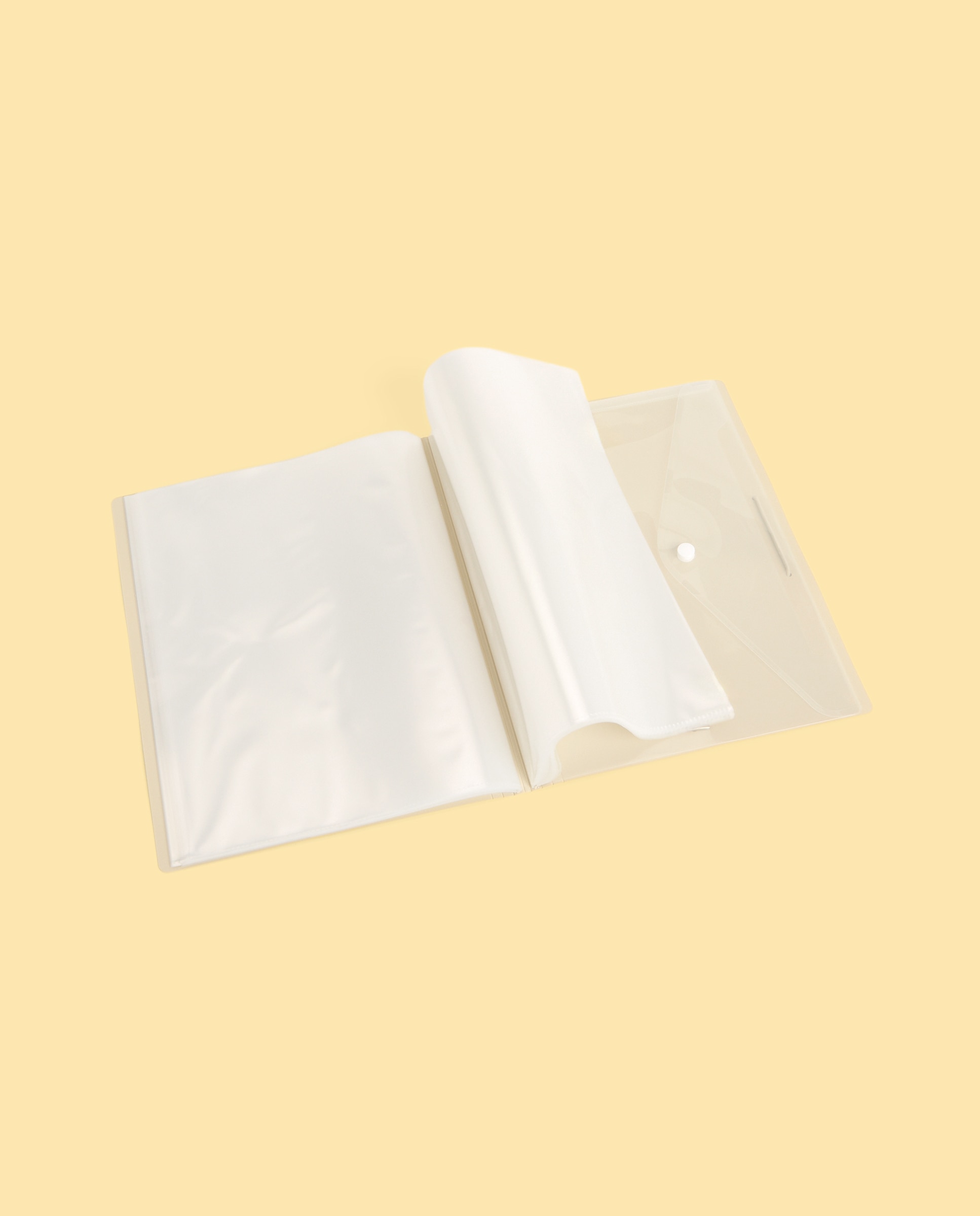 Pasta 30 Micas Soldadas Transparentes A4 Frost Branco-2