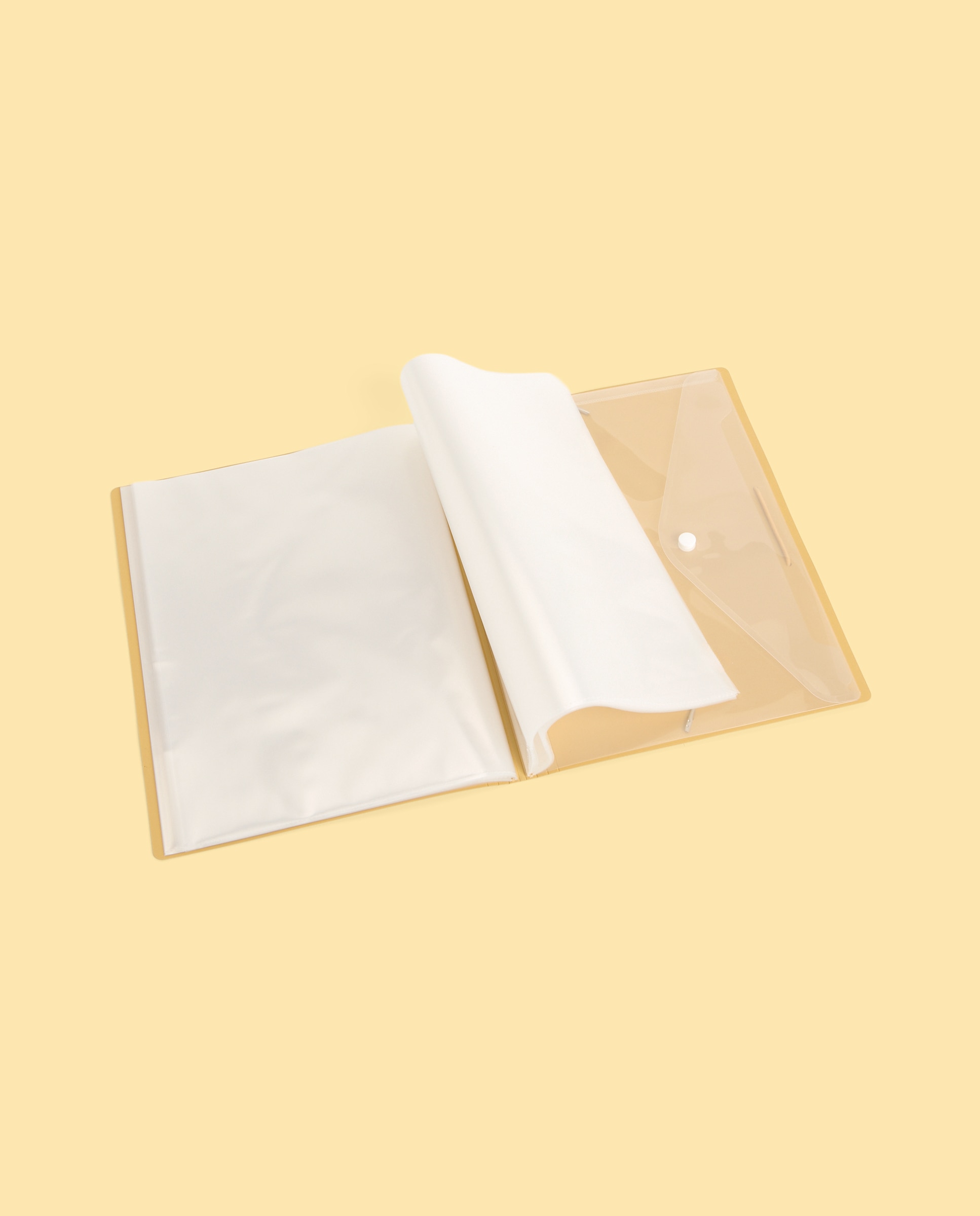 Pasta 30 Micas Soldadas Transparentes A4 Frost Mostarda-2