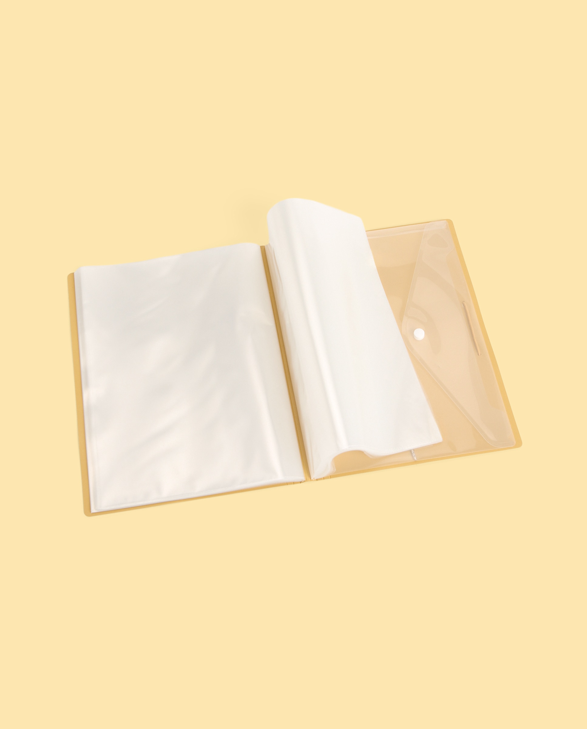 Pasta 40 Micas Soldadas Transparentes A4 Frost Mostarda-2