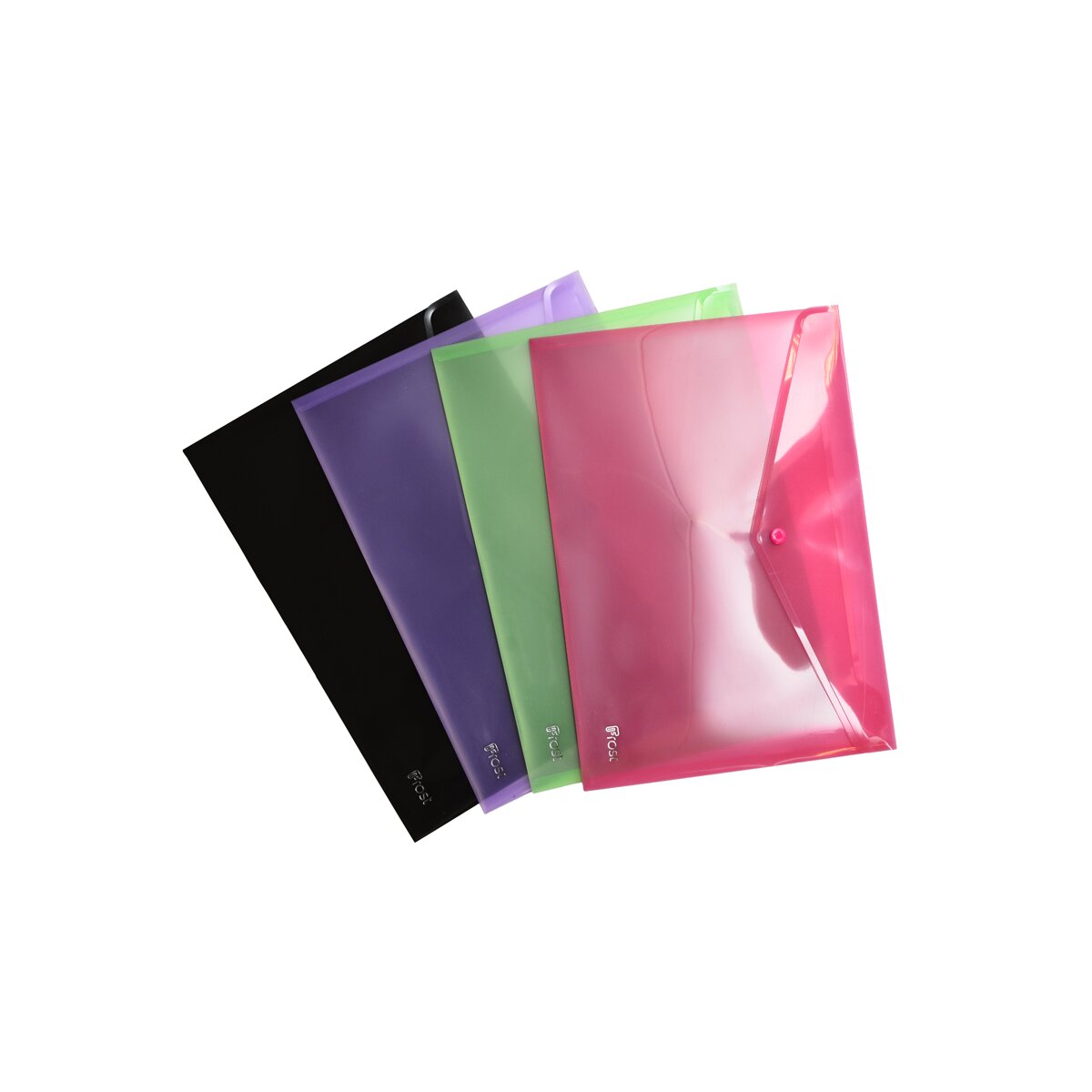Pack 5 envelopes Porta-documentos de Plástico Frost A4 Transparente 2