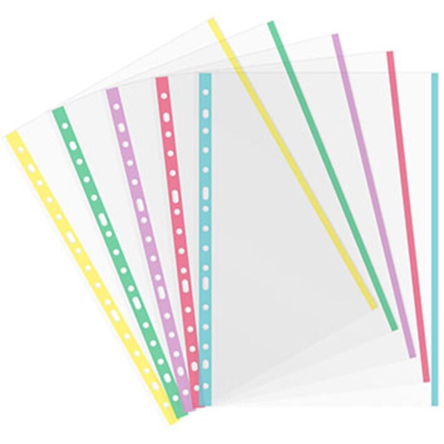 Imagen 0 de Bolsa 25 fundas polipropileno FOLIO con indicador de colores pastel. Grafoplás. Surtido.