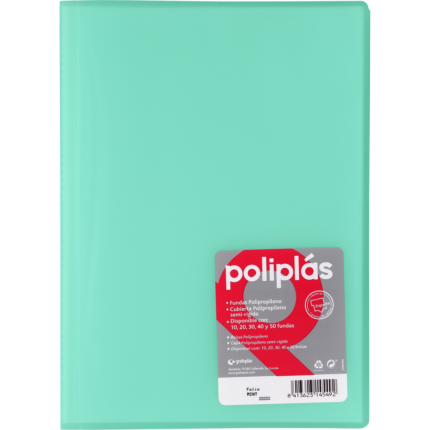 Carpeta poliplas traslúcido 30 fundas FOLIO. Grafoplás. Surtido. 2