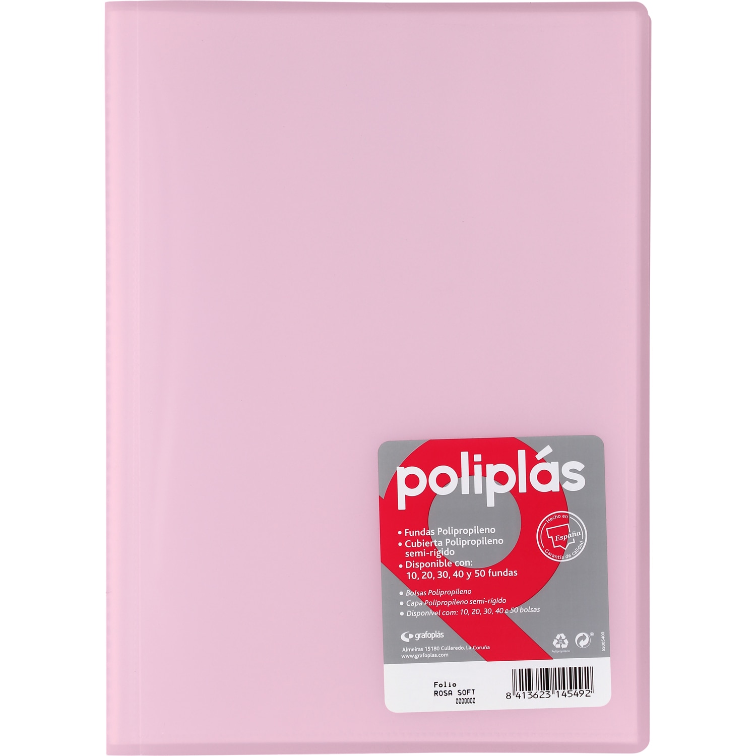 Carpeta poliplas traslúcido 30 fundas FOLIO. Grafoplás. Surtido. 4