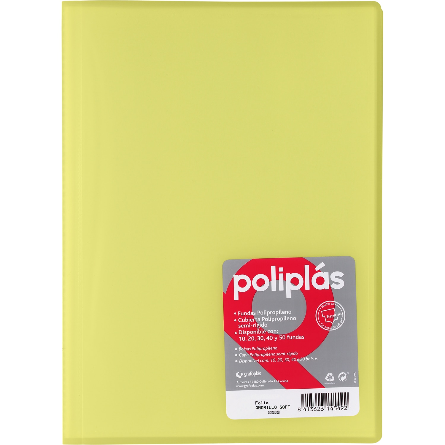 Carpeta poliplas traslúcido 30 fundas FOLIO. Grafoplás. Surtido. 5