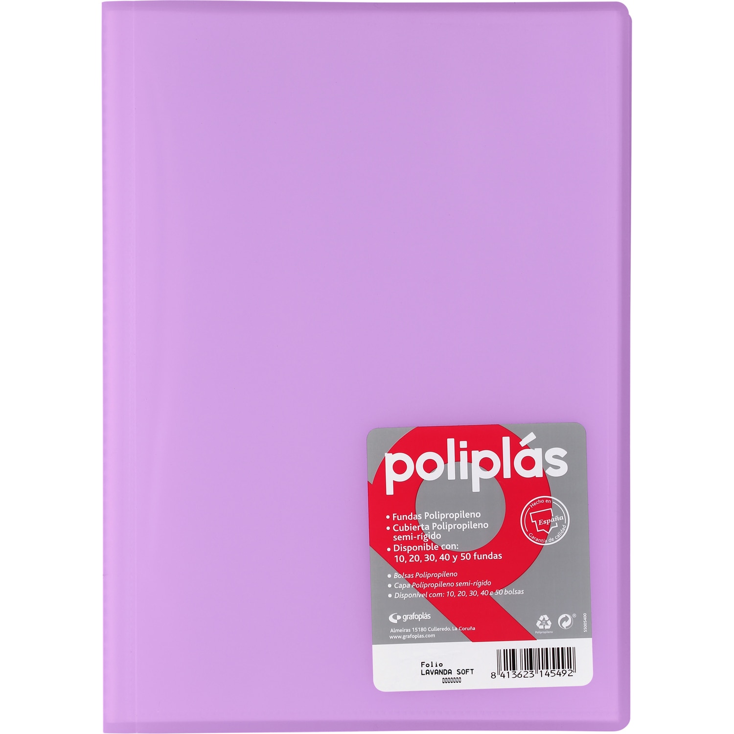 Carpeta poliplas traslúcido 30 fundas FOLIO. Grafoplás. Surtido. 6
