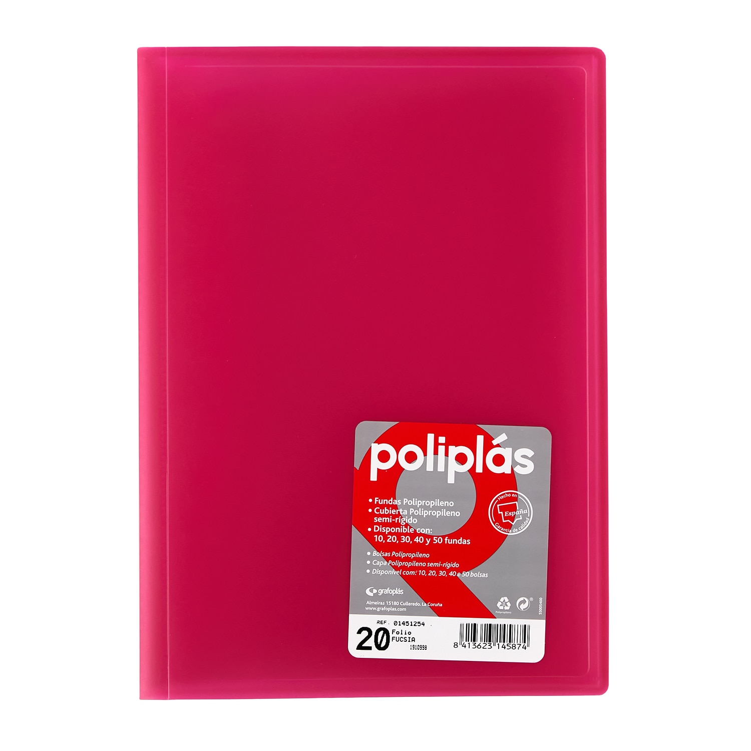 Carpeta poliplas traslúcido 30 fundas FOLIO. Grafoplás. Surtido. 7