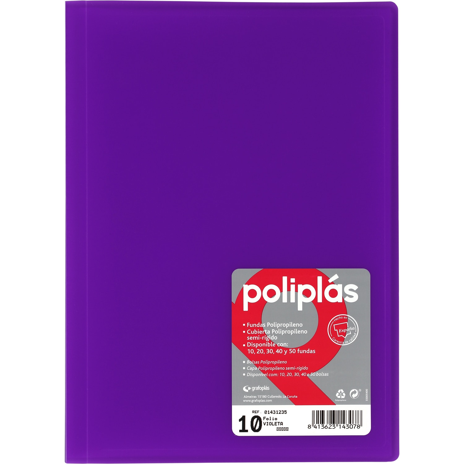 Carpeta poliplas traslúcido 30 fundas FOLIO. Grafoplás. Surtido. 11