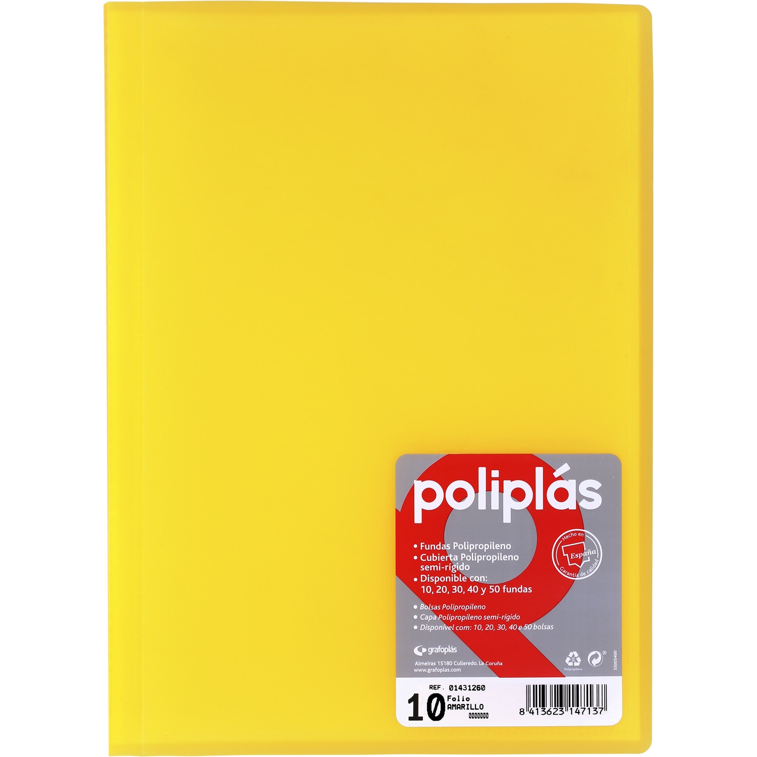 Carpeta poliplas traslúcido 30 fundas FOLIO. Grafoplás. Surtido. 14