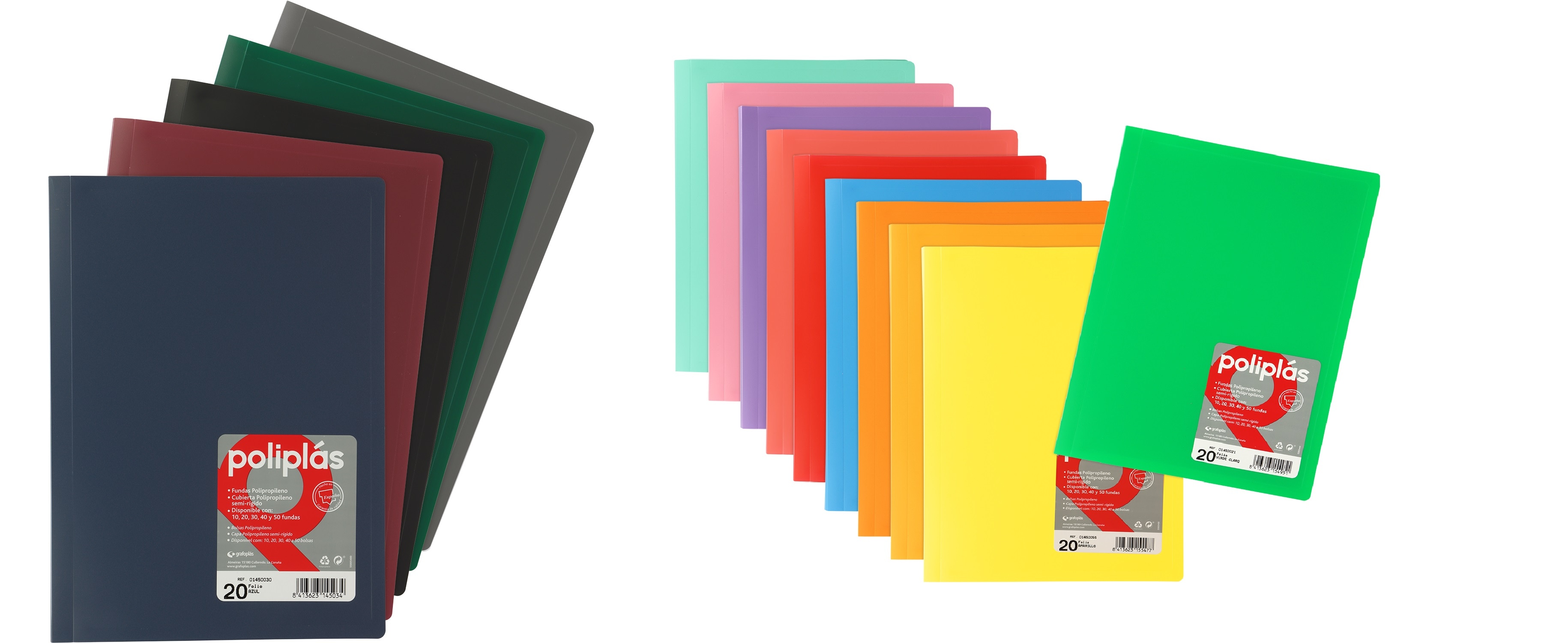Imagen 0 de Carpeta poliplas opaco 40 fundas FOLIO. Grafoplás. Surtido.