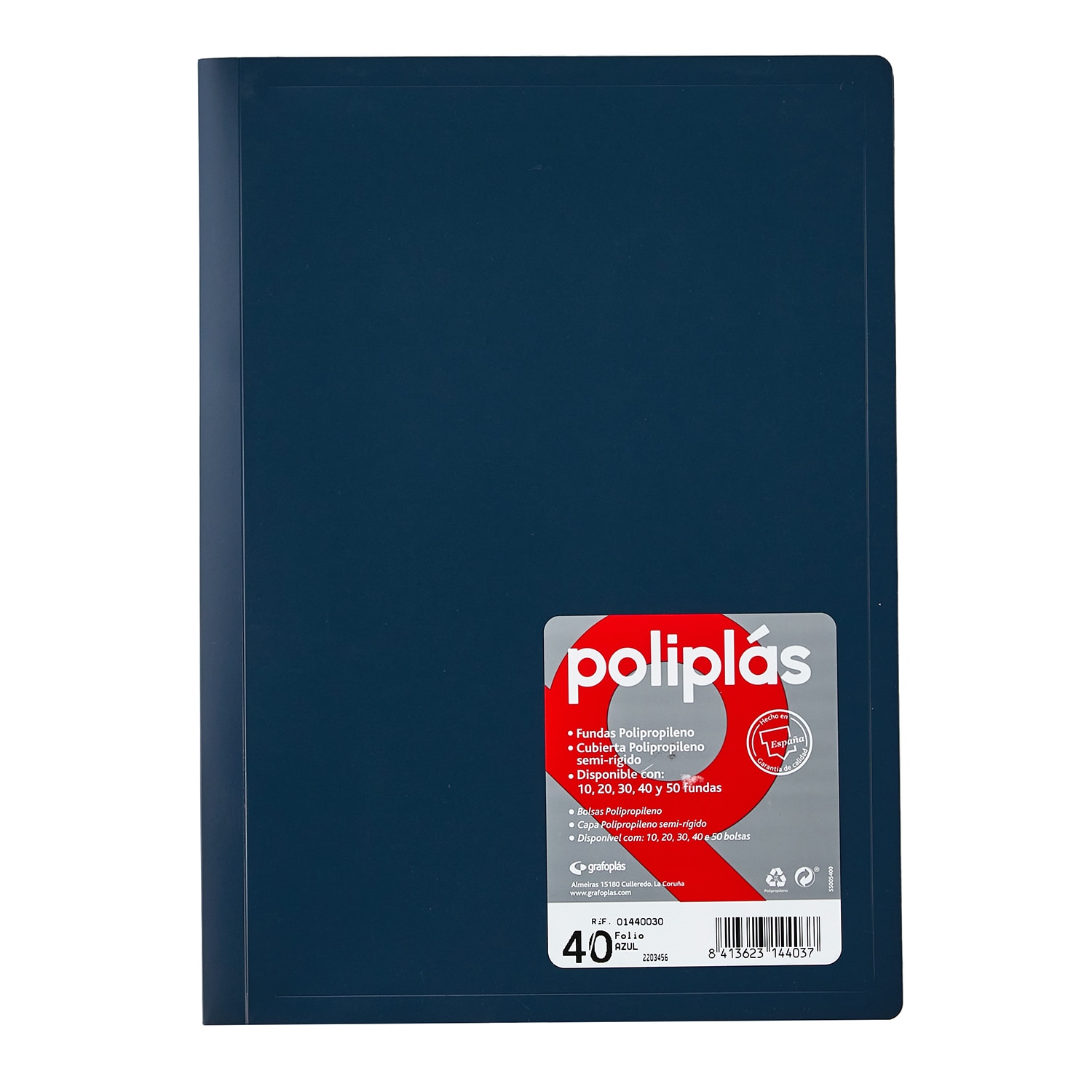 Carpeta poliplas opaco 50 fundas FOLIO. Grafoplás. Surtido. 5