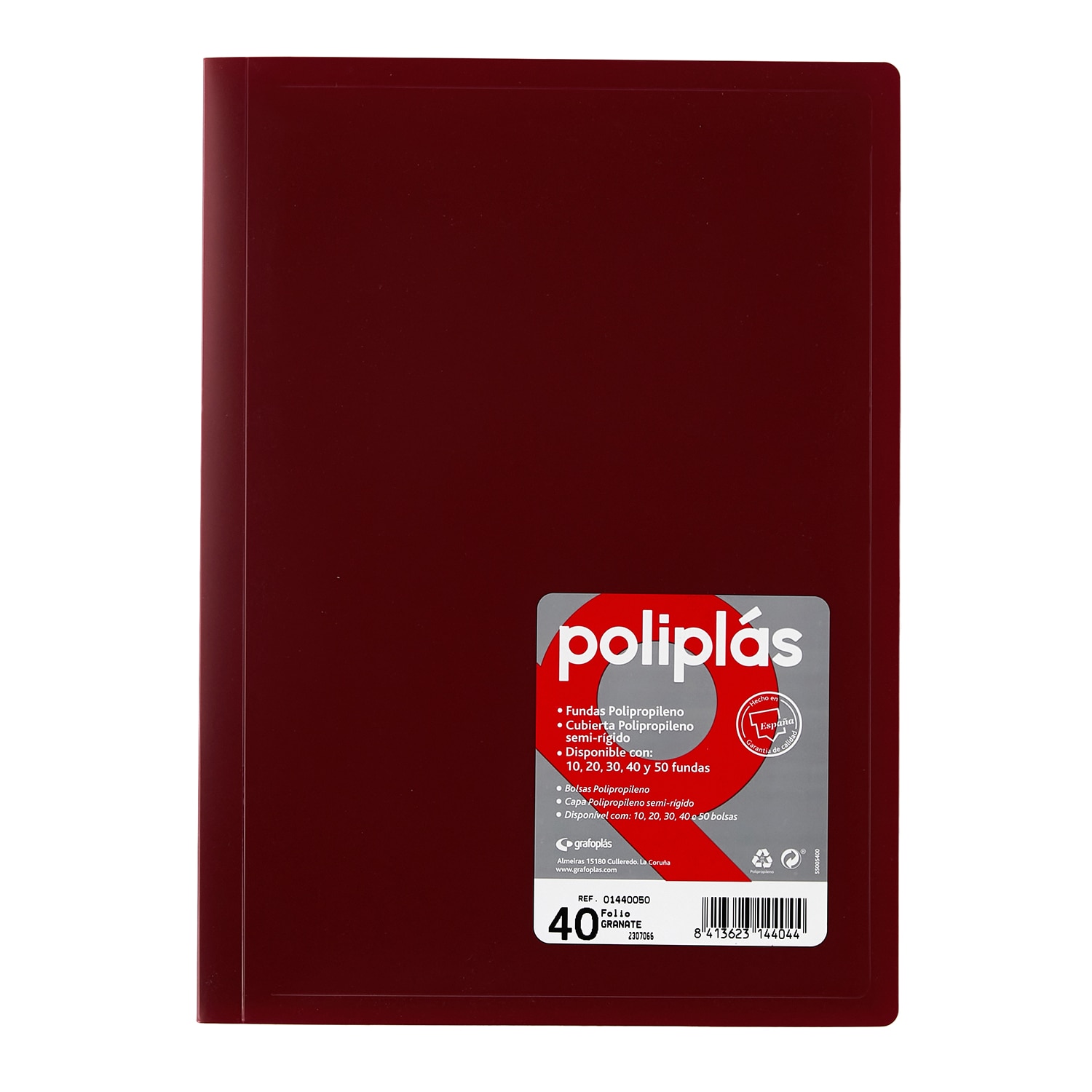 Carpeta poliplas opaco 50 fundas FOLIO. Grafoplás. Surtido. 7