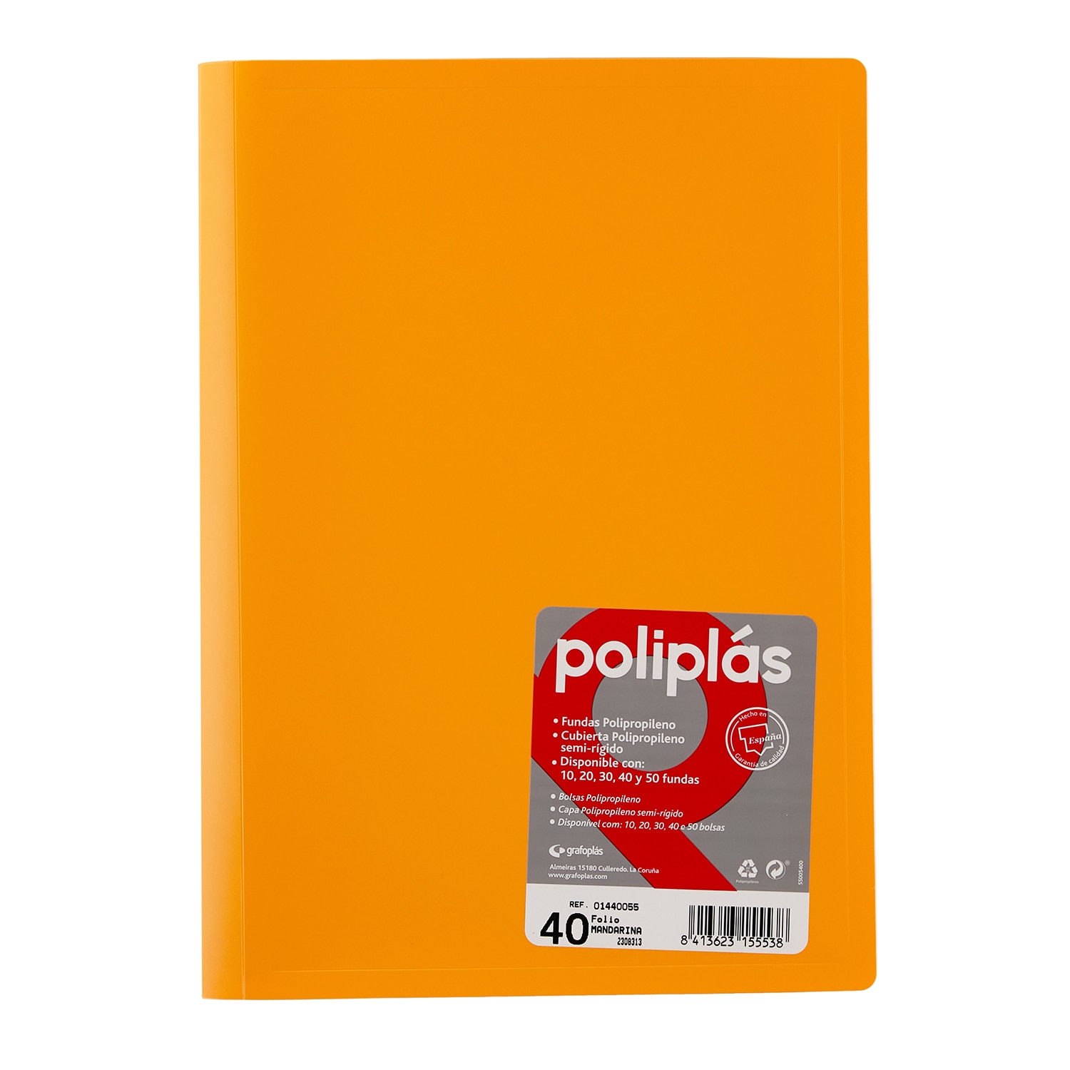Carpeta poliplas opaco 50 fundas FOLIO. Grafoplás. Surtido. 11
