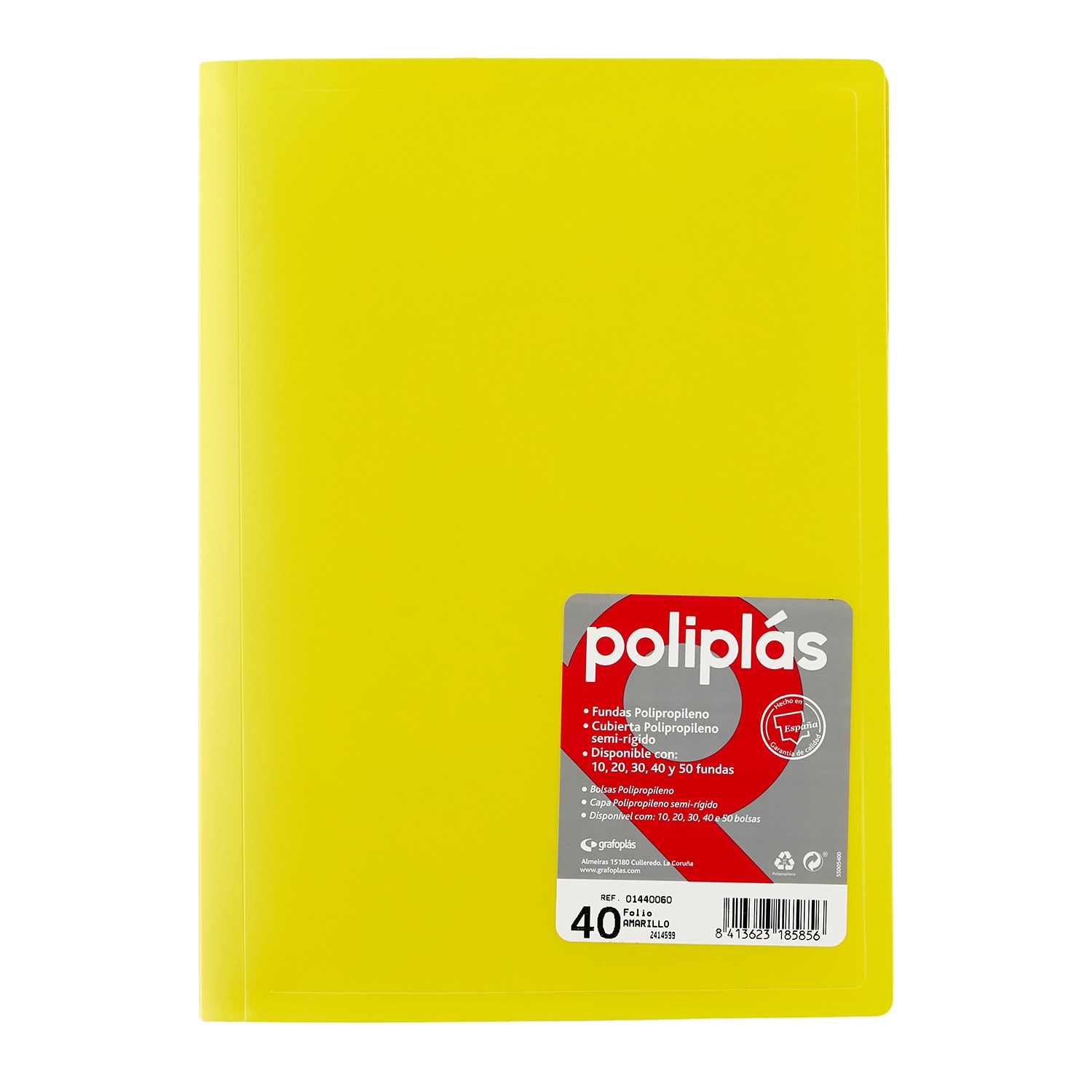 Carpeta poliplas opaco 50 fundas FOLIO. Grafoplás. Surtido. 12
