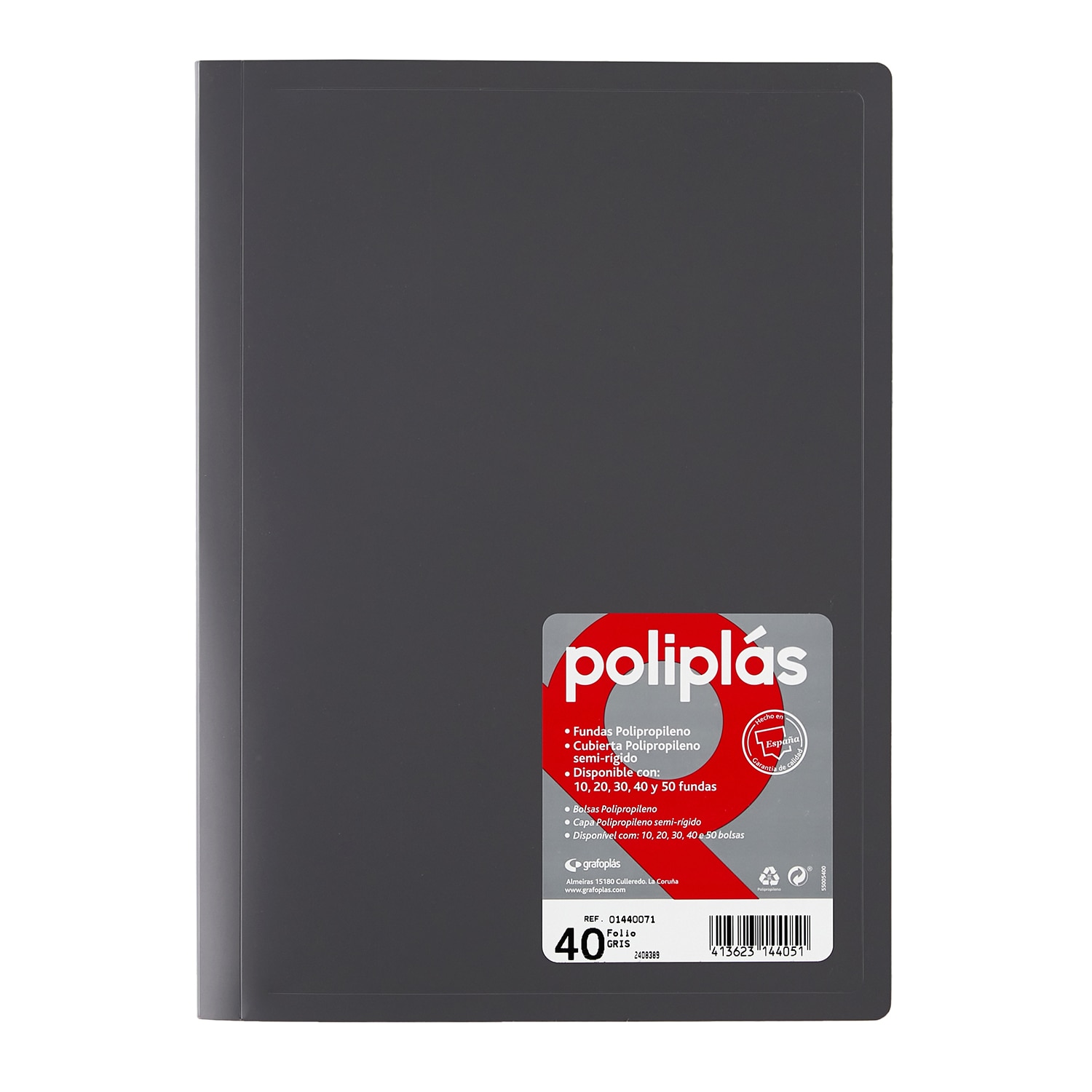 Carpeta poliplas opaco 50 fundas FOLIO. Grafoplás. Surtido. 14