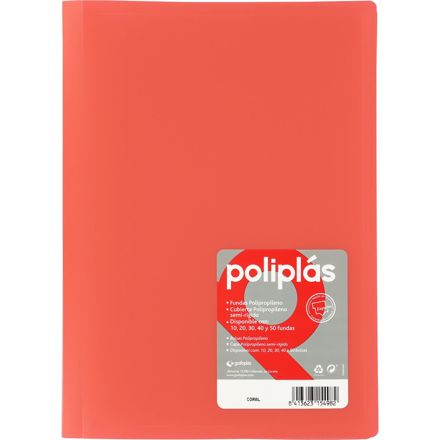 Carpeta poliplas opaco 50 fundas FOLIO. Grafoplás. Surtido. 16