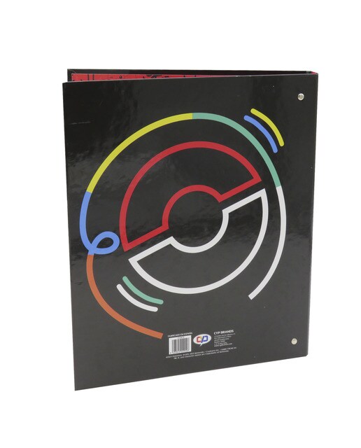 Pasta de 4 Argolas Pokémon Colorful Collection com Estampado Multicolor - Preto Preto / Multicolor-2