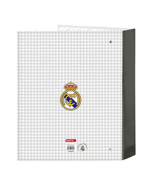 Carpeta folio 4 anillas 35mm lomo ancho 1ª equipacion 24/25 blanca y gris Blanco / Gris-2