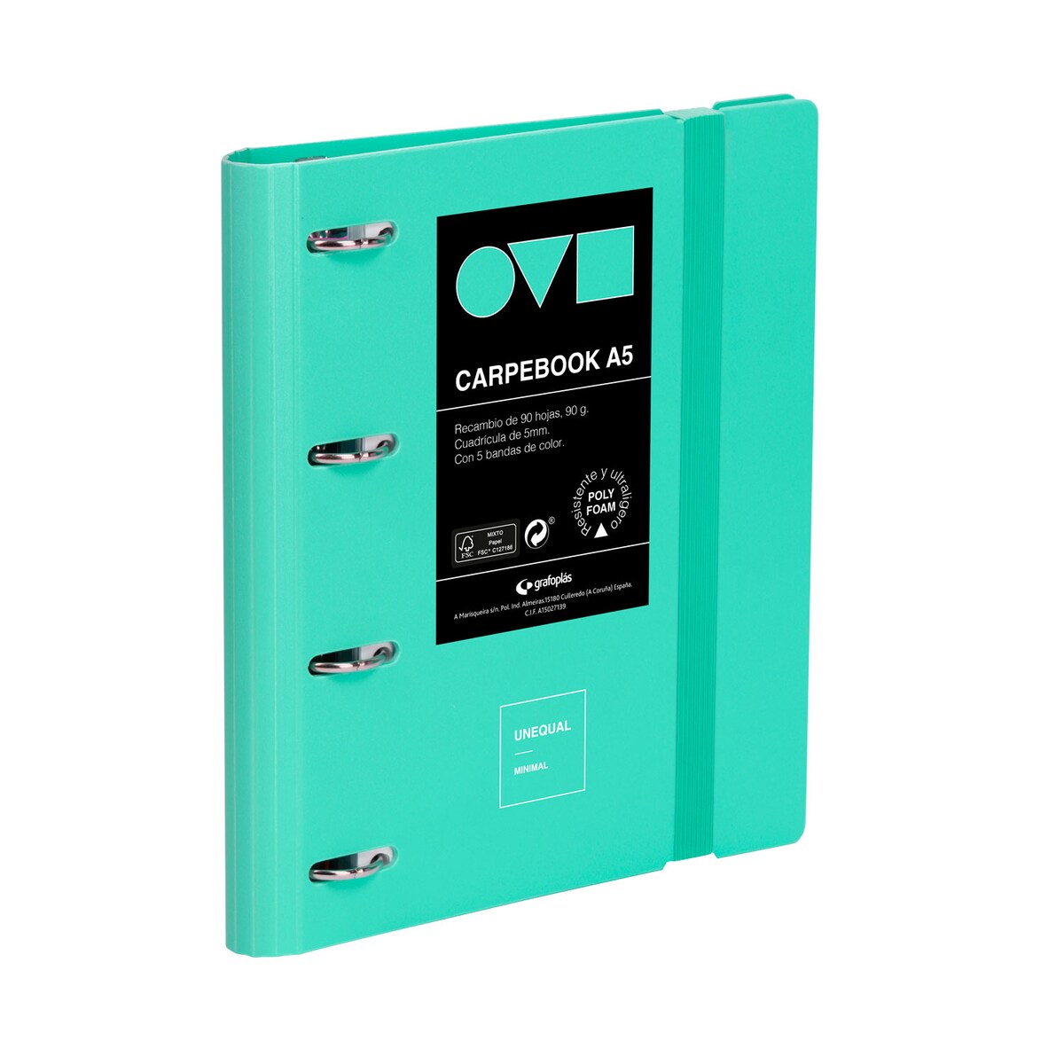 Carpebook 4 anillas de 25. A5. Unequal Mínimal. Grafoplás. Surtido. 7