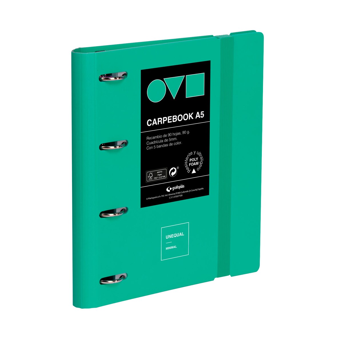 Carpebook 4 anillas de 25. A5. Unequal Mínimal. Grafoplás. Surtido. 13