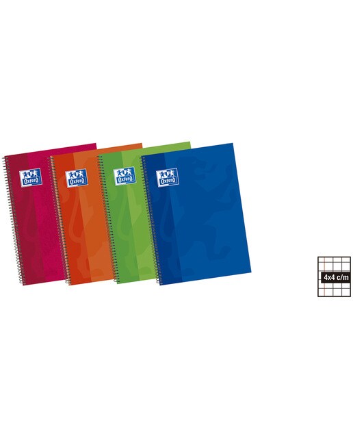 Caderno Tamanho Quarto 80 Folhas com Quadriculado 4 x 4 mm Capa Extra-dura Oxford 1